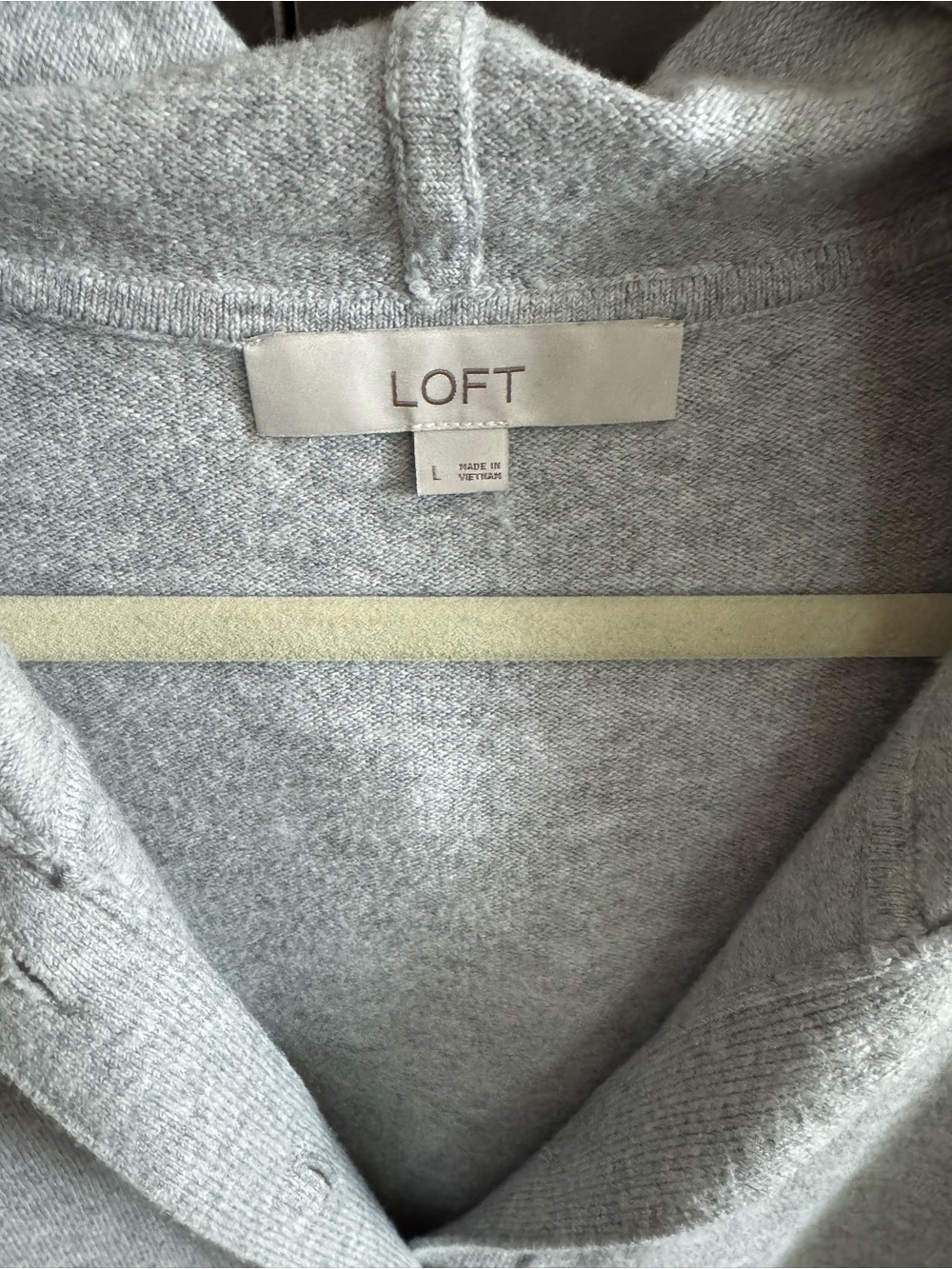 LOFT Light Gray Button-Up Hooded Cardigan - Picture 3 of 3